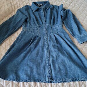 Steve Madden mini long-sleeve jean dress size XS.